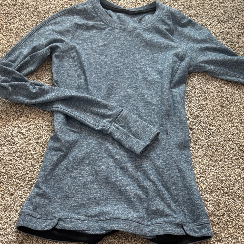 Lululemon Athletica Blue Heathered Long Sleeve Top